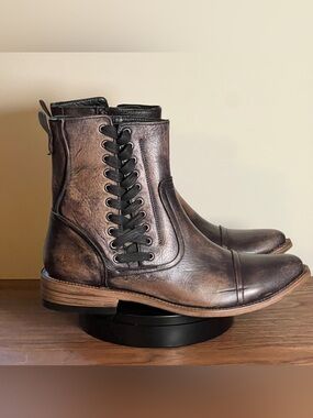 Freebird Brooks side-zip, side-lace, Leather Boots - US 11